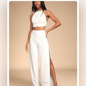 Sexy Two Piece Matching Co Ord set with high slit pants